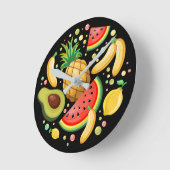 Verse zomer fruit patroon ronde klok (Hoek)