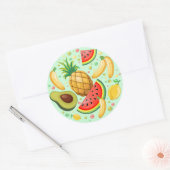 Verse zomer fruit patroon ronde sticker (Envelop)