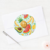 Verse zomer fruit patroon ronde sticker (Envelop)