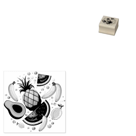 Verse zomer fruit patroon rubberstempel (Gestempeld)