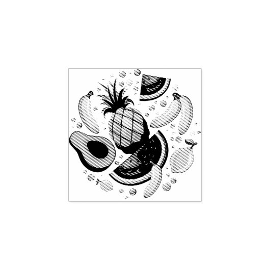 Verse zomer fruit patroon rubberstempel (Afrduk)