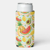 Verse zomer fruit patroon seltzer blikjeskoeler (Seltzer Voorkant)