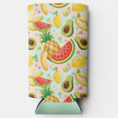 Verse zomer fruit patroon seltzer blikjeskoeler (Voorkant)