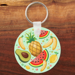 Verse zomer fruit patroon sleutelhanger