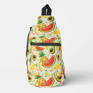 Verse zomer fruit patroon sling bag