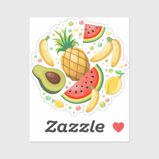 Verse zomer fruit patroon sticker (Vel)