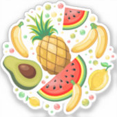 Verse zomer fruit patroon sticker (Voorkant)