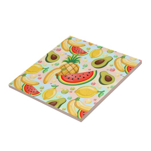 Verse zomer fruit patroon tegeltje (Zijkant)