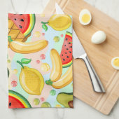 Verse zomer fruit patroon theedoek (Quarter Fold)