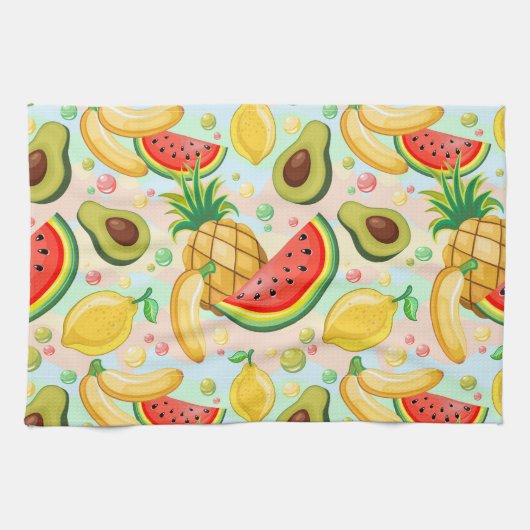 Verse zomer fruit patroon theedoek (Horizontaal)