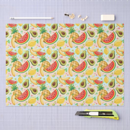 Verse zomer fruit patroon tissuepapier (Craft)