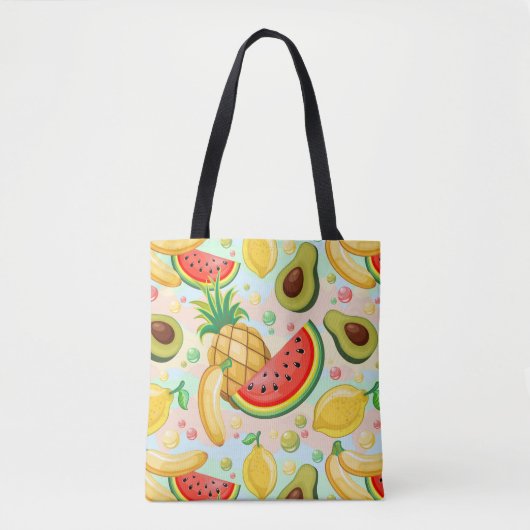 Verse zomer fruit patroon tote bag (Voorkant)