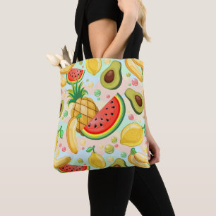 Verse zomer fruit patroon tote bag