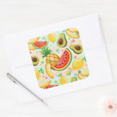 Verse zomer fruit patroon vierkante sticker (Envelop)