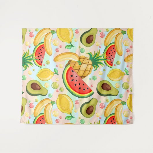 Verse zomer fruit patroon wandkleed (Voorkant (horizontaal))