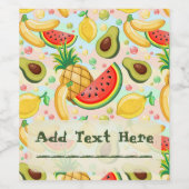 Verse zomer fruit patroon wijn etiket (Enkel label)