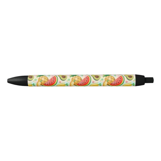 Verse zomer fruit patroon zwarte inkt pen (Voorkant)