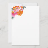 Verse Zomer Roze & Sinaasappel Bloemen Foto Bruilo Bedankkaart (Achterkant)