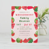 Verse Zomer Watermeloenen QR Code Familie Reünie Kaart (Staand voorkant)