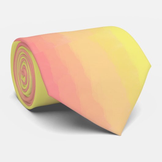 verse zomerzonsondergang oranje koraalwaterverven stropdas (Opgerold)