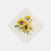 Verse zonnebloemen: gepersonaliseerde bruiloft ser servet (Hoek)