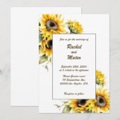 Verse Zonnebloemen: Persoonlijke Trouwkaart Kaart (Voorkant / Achterkant)