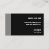 Verse zwarte hedendaagse transparantie visitekaartje (Achterkant)