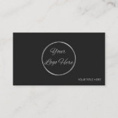 Verse zwarte minimal modern met logo visitekaartje (Voorkant)