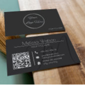 Verse zwarte minimal modern met logo visitekaartje