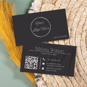 Verse zwarte minimal modern met logo visitekaartje