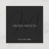 Verse zwarte minimale moderne QR-code Vierkante Visitekaartje (Voorkant)