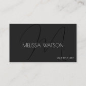 Verse zwarte minimale moderne QR-code Visitekaartje (Voorkant)