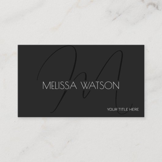 Verse zwarte minimale moderne QR-code Visitekaartje (Voorkant)