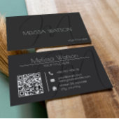 Verse zwarte minimale moderne QR-code Visitekaartje