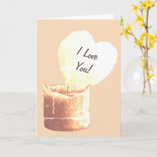 versed romantisch rood hart gevormd vlamkaarsliefd kaart (Gele Bloem)