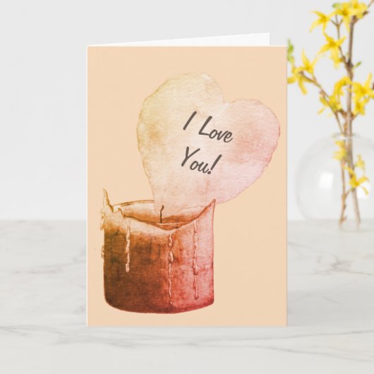 versed romantisch rood hart gevormd vlamkaarsliefd kaart (Gele Bloem)