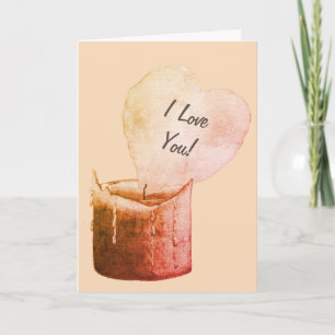 versed romantisch rood hart gevormd vlamkaarsliefd kaart