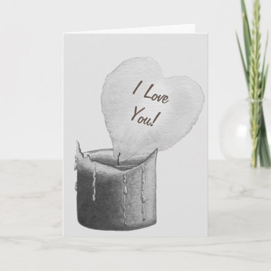 versed romantisch rood hart gevormd vlamkaarsliefd kaart (Voorkant)