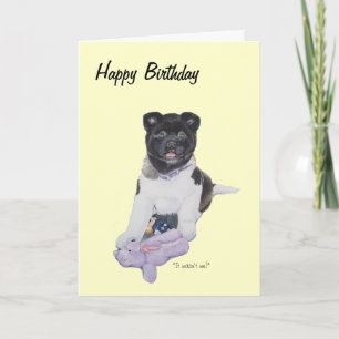 Versed schattige puppy akita en teddy hond kunst kaart