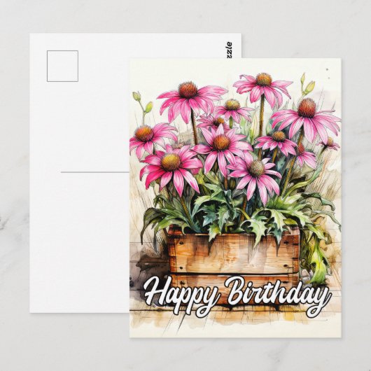Verseeld Geplukte Aster Bloem Kunst Briefkaart (Voorkant / Achterkant)