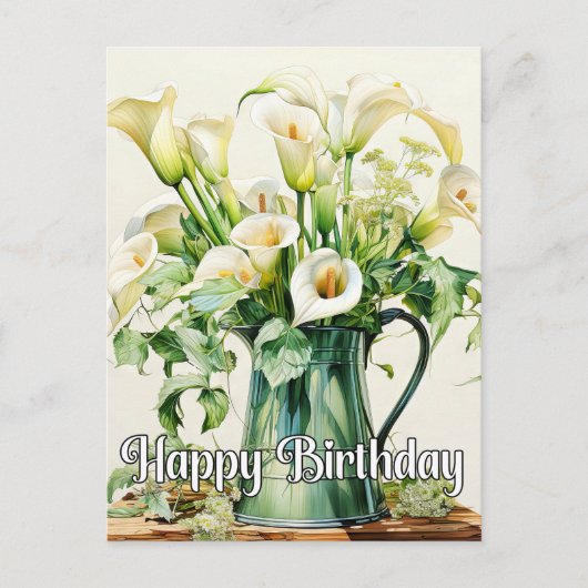 Verselezen Callalily Bloemen Briefkaart (Voorkant)