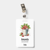 VersePicked Aardbeien in een Emmer Badge (Achterkant met clip)