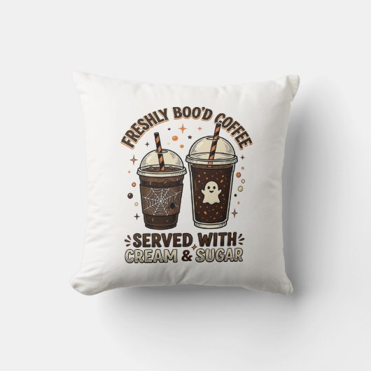 Versgemakte Koffie Halloween Geest Beker Kussen (Voorkant)