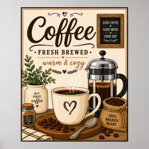 Versgemalen koffie poster