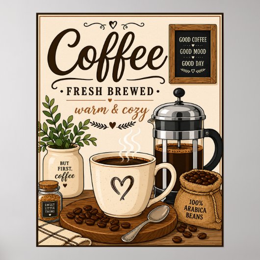 Versgemalen koffie poster (Voorkant)