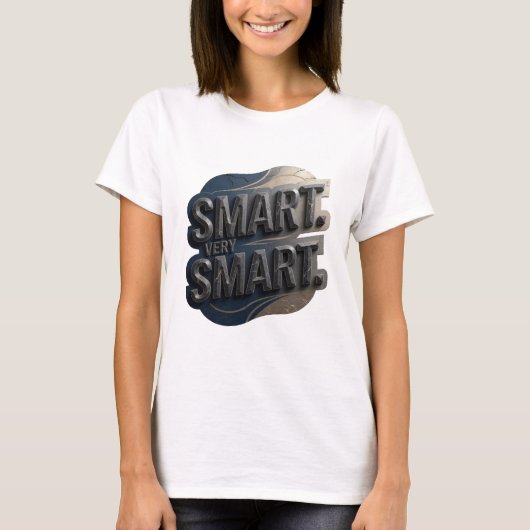 Versgrijze SMART VERY SMART Bold Design T-shirt (Voorkant)