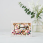 Versie #2 Elegante naaister naaien Visitekaartje (Staand voorkant)