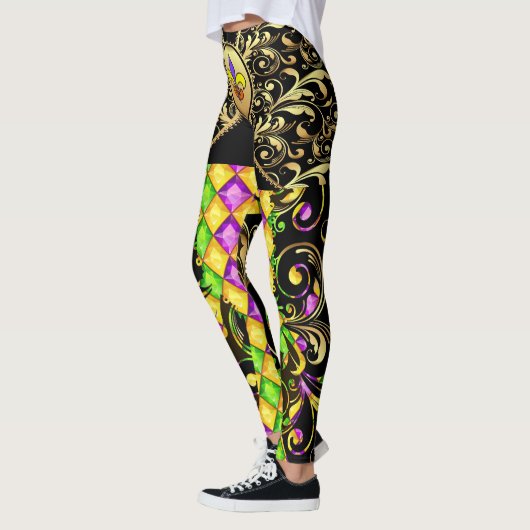 Versie 2 Mardi Gras Diamonds Pop Mode Leggings (Links)