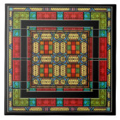 Versie 2 Prachtig Middeleeuws Glas in lood Afbeeld Tegeltje (Voorkant)