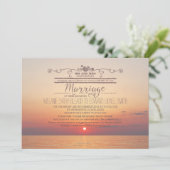 Versie 2 Sunset Beach Destination Wedding Kaart (Staand voorkant)